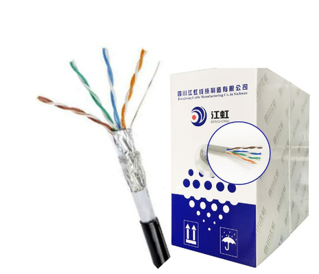4 أزواج من كبل Cat5e SFTP LAN ، كابل LSZH MDPE Ethernet ، غلاف SFTP المزدوج